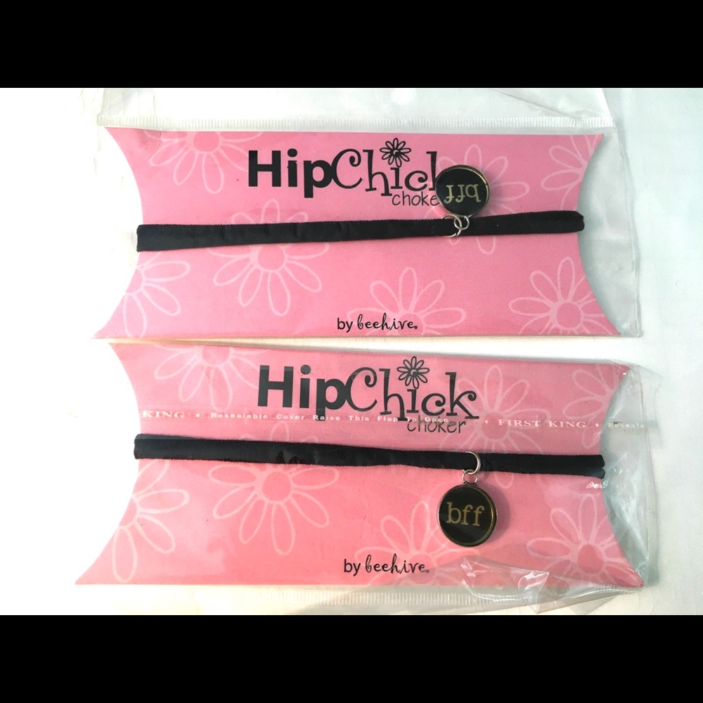 LOT OF 2 GIRLS CHOKERS BFF MEDALLION VELVET CHOKER